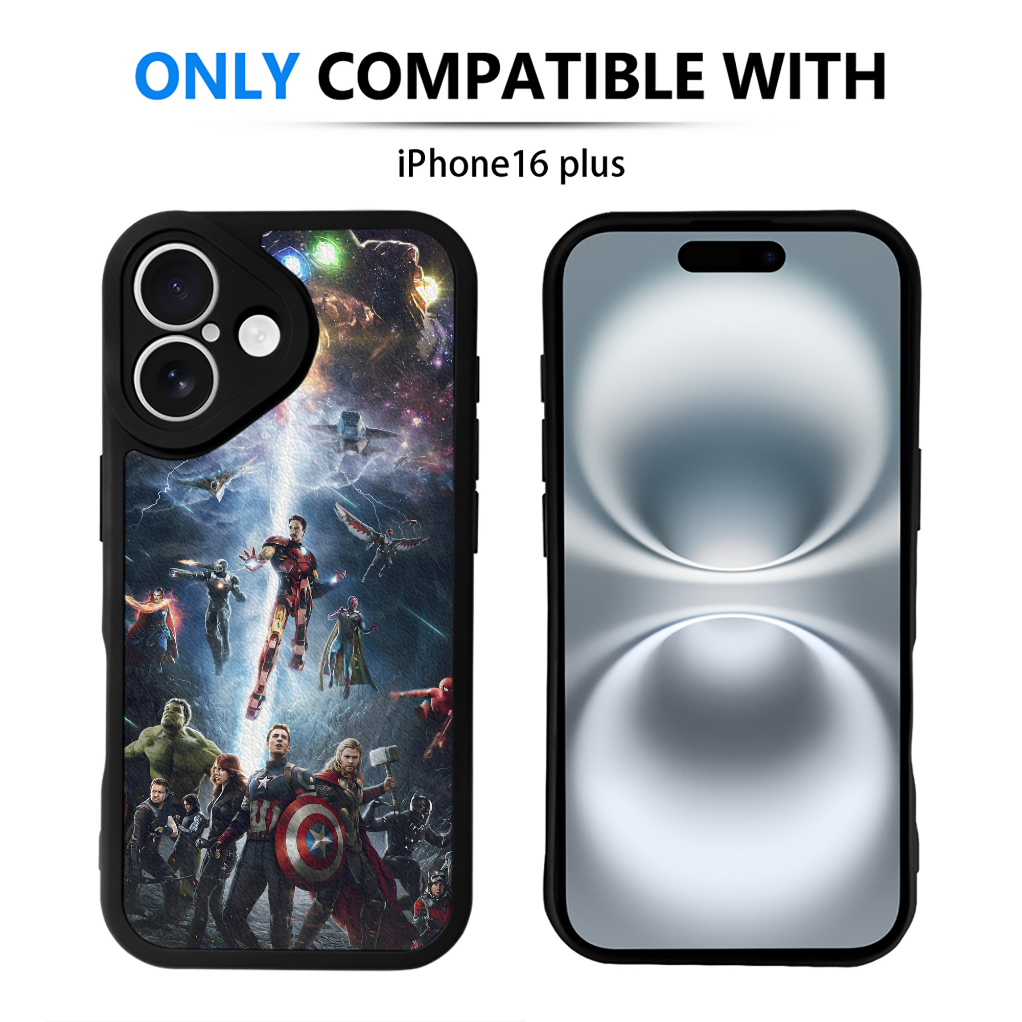 （画像用） アベンジャーズ The Avengers 【iPhone 16シリーズ対応】シリコンスマホケース（レザー調） 材質：シリコン